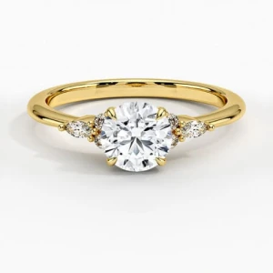 Clarae 0.20 - 3.00 Carat Lab-Created Diamond Round cut 4 Prong Side Stone Engagement Ring
