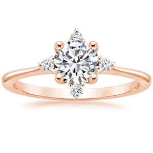 Chantele 0.20 - 3.00 Carat Lab-Created Diamond Round cut 4 Prong  Side Stone Engagement Ring