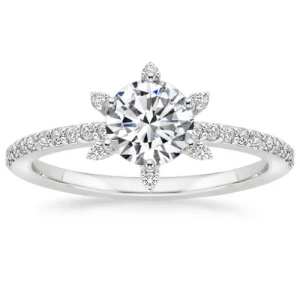  Belsant Natural Diamond 6 Prong Side Stone Engagement Ring