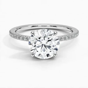  Chiquita Lab-Created Diamond 4 Prong Side Stone Engagement Ring