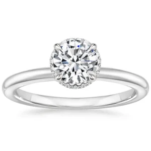 Coeli Natural Diamond 4 Prong Set Side Stone Engagement Ring