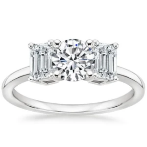 Cordelia 0.20 - 3.00 Carat Natural Diamond Round cut 4 Prong Set  Side Stone Engagement Ring