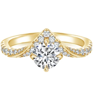 Caledonia 0.20 - 3.00 Carat Natural Diamond Round cut 4 Prong  Side Stone Engagement Ring