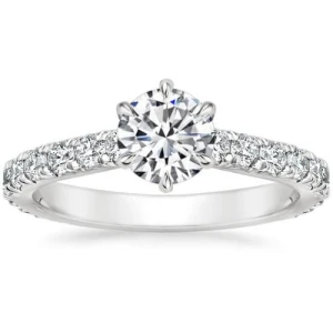 Bentlea 0.20 - 3.00 Carat Natural Diamond Round cut 6 Prong  Side Stone Engagement Ring