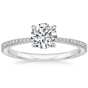  Candida Natural Diamond 4 Prong Side Stone Engagement Ring