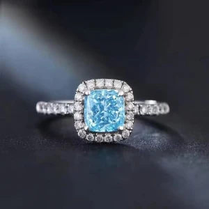 Belia Aquamarine Yellow Gold 4 Prong Everyday Diamond Ring