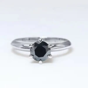 Arietta 0.50 - 2.00 Carat Round cut Black Diamond Engagement Ring