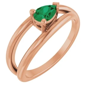 Beth Emerald Rose Gold  Engagement Ring