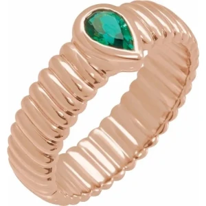 Bea Emerald Rose Gold  Diamond Ring