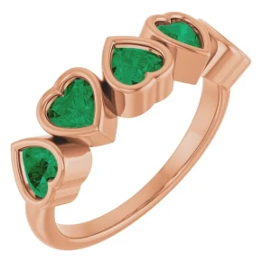 Zayra Emerald Rose Gold  Diamond Ring