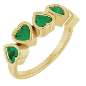 Zayra Emerald Yellow Gold  Diamond Ring