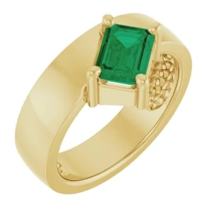 Zuriah Emerald Yellow Gold  Diamond Ring