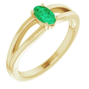 Xylia Emerald Yellow Gold  Diamond Ring
