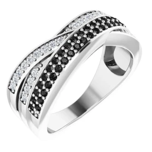 Yessica Rose Gold Black Diamond Ring