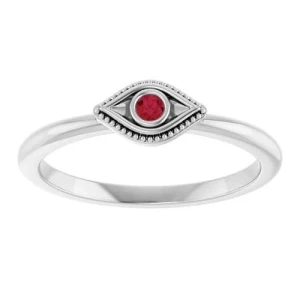 Delma Natural Ruby Yellow Gold Bezel  Diamond Ring