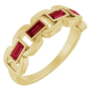 Xia Natural Ruby Yellow Gold  Diamond Ring