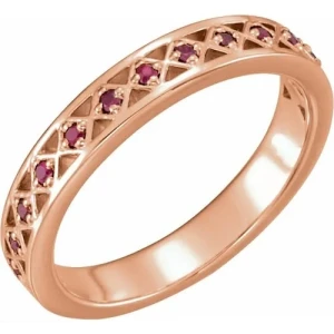 Lilith Natural Ruby Rose Gold  Diamond Ring