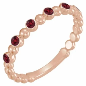 Lennon Natural Ruby Rose Gold  Diamond Ring