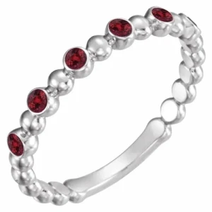 Lennon 0.18 Carat Natural Ruby Round cut  Diamond Ring
