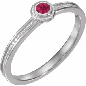 Jane 0.20 Carat Natural Ruby Round cut  Diamond Ring