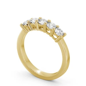 Deneen Lab Grown Yellow Gold 4 Prong 5 Stone Diamond Ring
