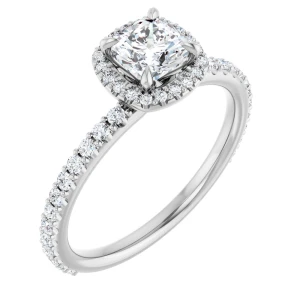 Aember 0.20 - 3.00 Carat Cushion cut Halo Engagement Ring