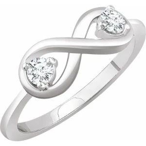 Christalyn 0.25 Carat Natural Round cut 3 Prong  Two Stone Diamond Ring