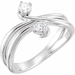 Collys Natural Round cut 4 Prong  Two Stone Diamond Ring
