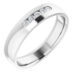 Dedre Lab-Created White Gold Bezel 5 Stone Diamond Ring