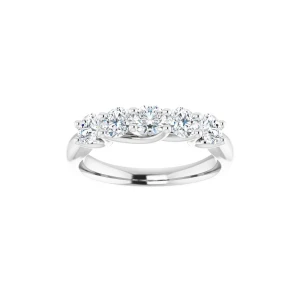 Delice Lab-Created White Gold 4 Prong 5 Stone Diamond Ring