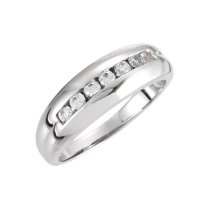 Doloris Lab-Created Rose Gold Bezel 7 Stone Diamond Ring