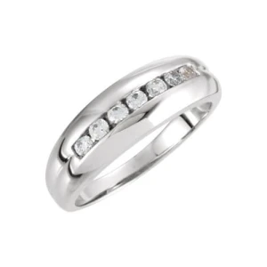 Doloris Lab-Created White Gold Bezel 7 Stone Diamond Ring