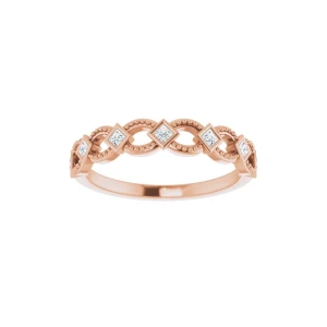 Dineo Lab-Created Rose Gold Bezel 7 Stone Diamond Ring