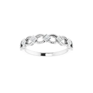 Dineo Lab-Created White Gold Bezel 7 Stone Diamond Ring