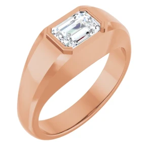 Dawana Natural Rose Gold Bezel Solitaire Diamond Ring