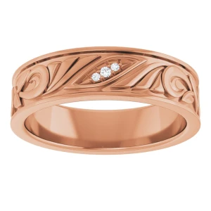 Dulcie Lab-Created Rose Gold 4 Prong 3 Stone Diamond Ring
