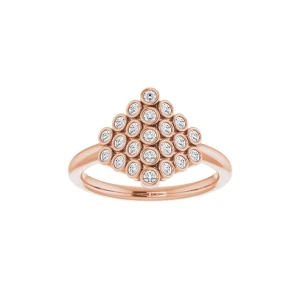 Everlee Lab-Created Rose Gold Bezel Cluster Diamond Ring