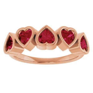 Natural Ruby Rose Gold  Diamond Ring