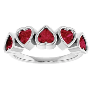 Natural Ruby Platinum  Diamond Ring