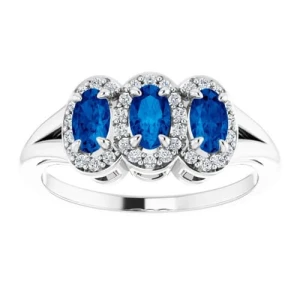 Amberlin Blue Sapphire Yellow Gold 4 Prong 