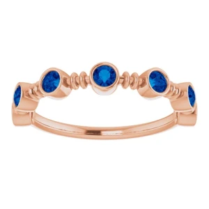 Aristea Blue Sapphire Rose Gold Bezel 