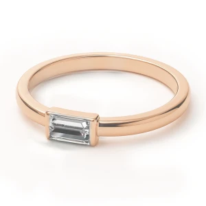 Minela Lab-Created Rose Gold Solitaire Diamond Ring