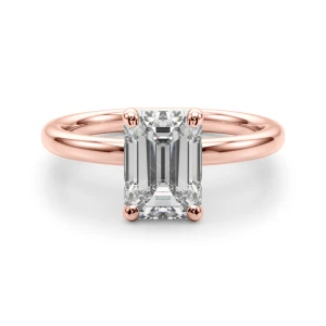 Linzy Lab-Created Rose Gold Classic Solitaire Engagement Diamond Ring