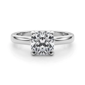 Mira Lab-Created Diamond Cushion cut  Classic Solitaire Engagement Ring