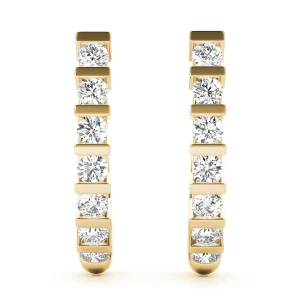 Skye Natural Yellow Gold Hoop Diamond Earrings