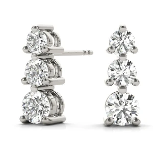 Violet Lab-Created Cluster Diamond Earrings