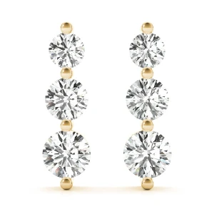 Fhyllis Lab-Created Yellow Gold Cluster Diamond Earrings