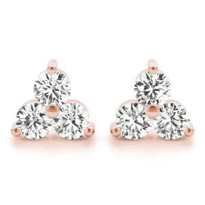 Ellen Lab Grown Rose Gold Cluster Diamond Earrings