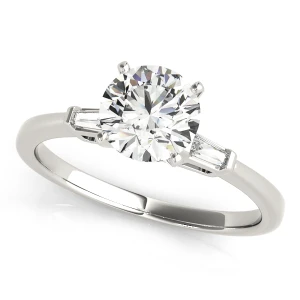 Vaneeza Lab-Created Diamond Round cut 4 Prong Set  Trilogy Engagement Ring