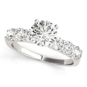 Sheeza Lab-Created Diamond Round cut 4 Prong  Side Stone Engagement Ring